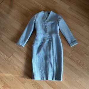 Hitch Reap Light Blue Tweed Midi Work Wear Dress Small